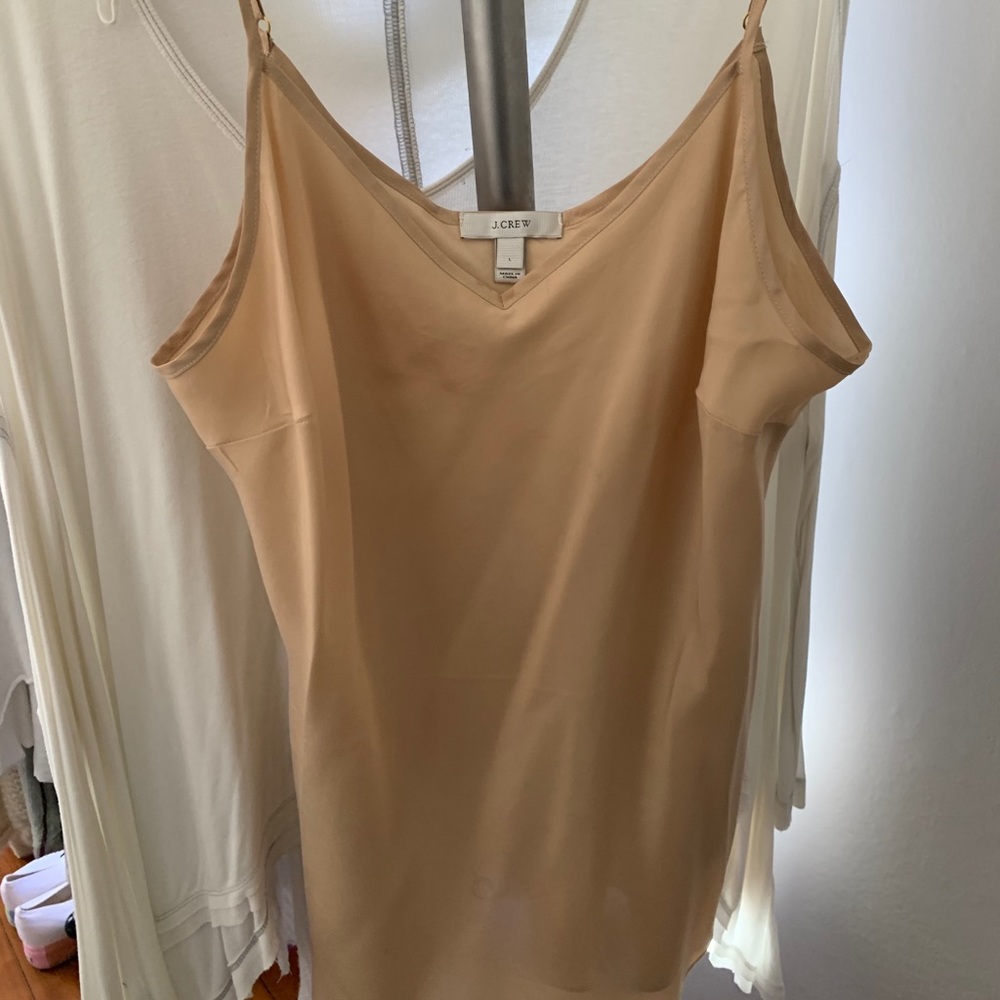 Tan J Crew Silk Tank